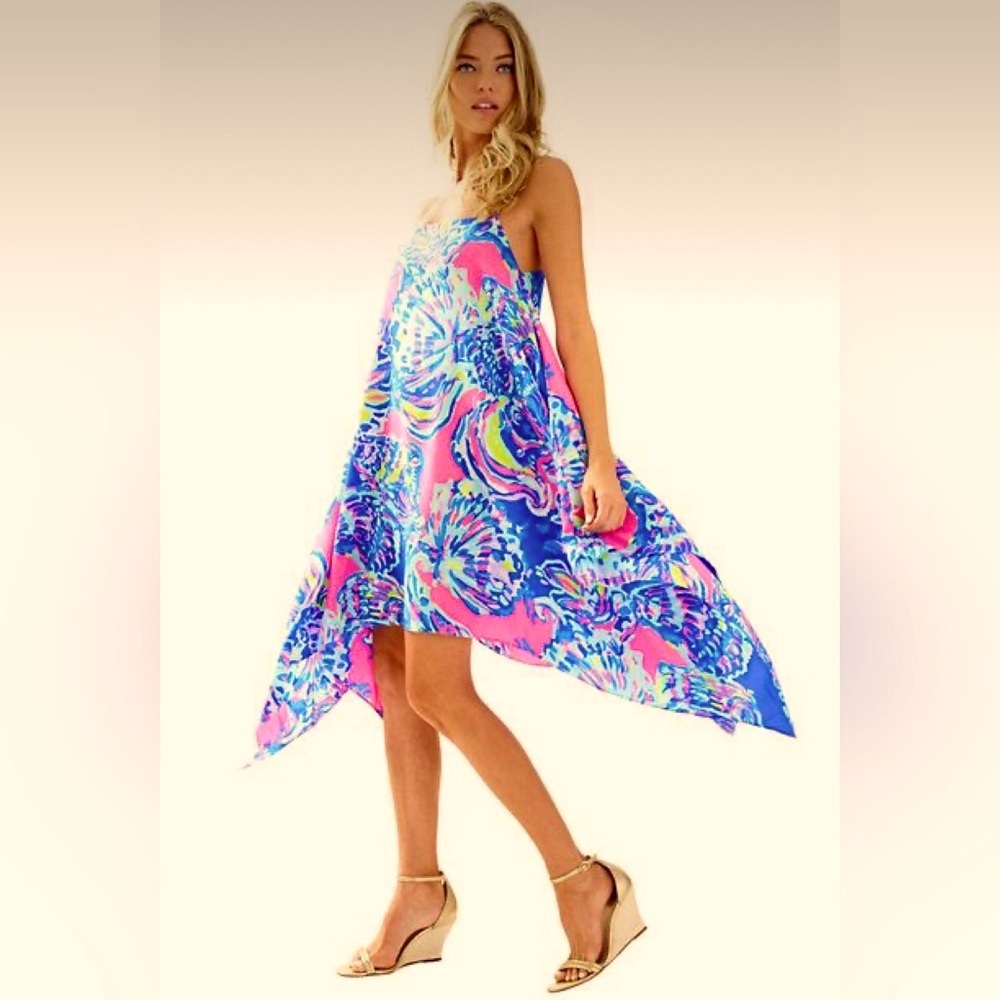 Lilly Pulitzer NWT 🦄 Kimi Silk Dress 🦄 Coastal Retreat Size XXS Holy Grail! - Picture 10 of 15